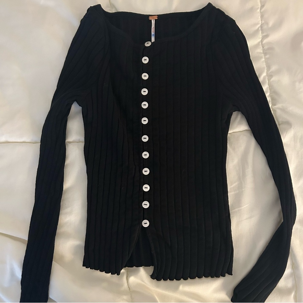 Free people black long sleeve